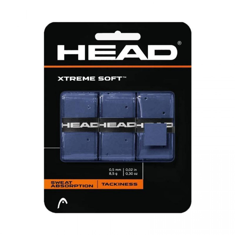 Blister Overgrips Head Xtreme Soft Azul 3 Unidades  Oferta + Barato