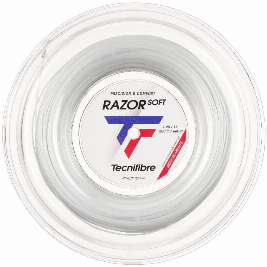 Bobina Cordaje 200m Tecnifibre Razor Soft 1,25mm Blanco