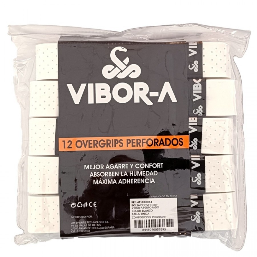 Saco Branco Perfurado Vibora 12 Overgrips  Oferta + Barato