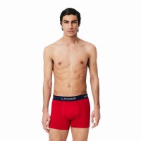 Cuecas Lacoste Pique Azul Marinho Branco Vermelho 3 Unidades  Oferta + Barato