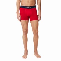 Cuecas Lacoste Pique Azul Marinho Branco Vermelho 3 Unidades  Oferta + Barato