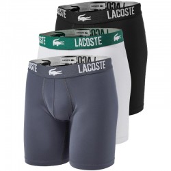 Boxer in poliammide Lacoste Bianchi Grigi Neri 3 unità