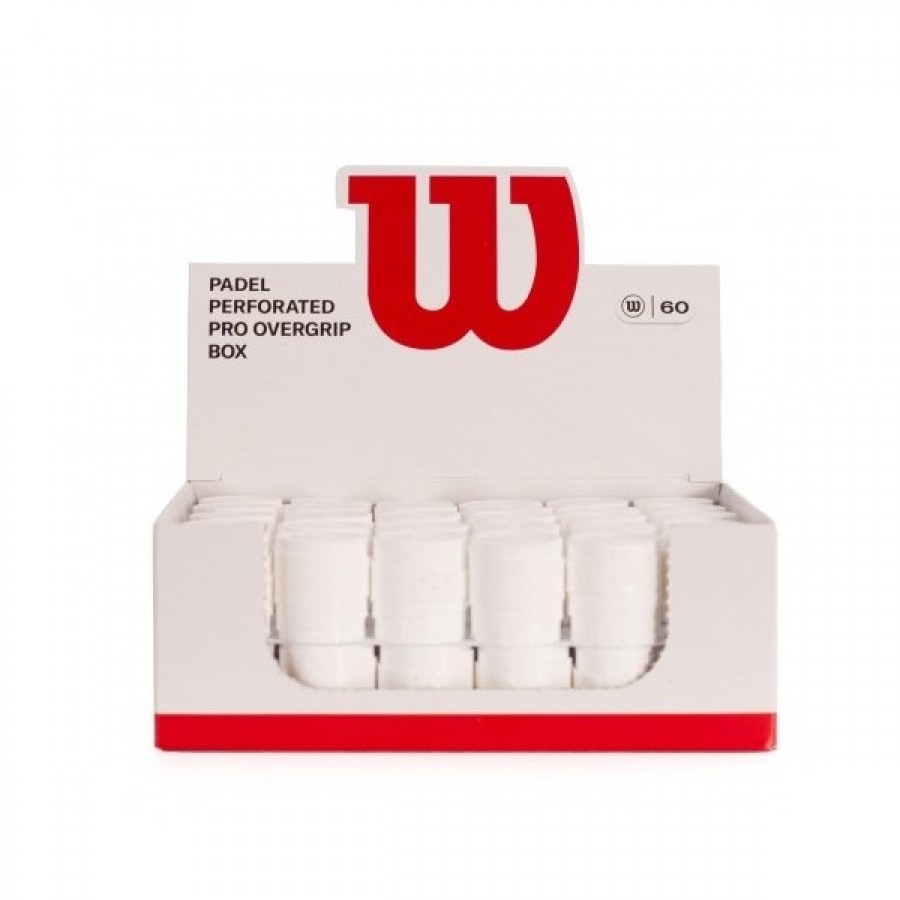 Couvre-poignees Wilson Pro Padel Box perfore blanc 60  Offre - Pas cher