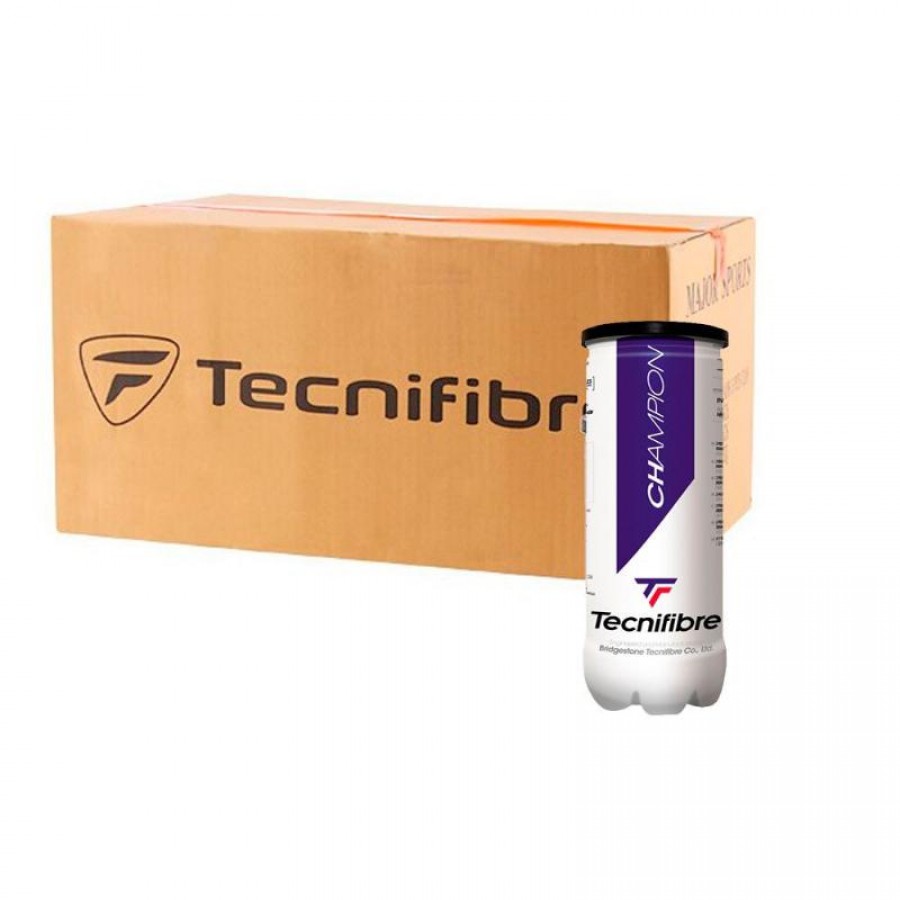 Cajon 108 Pelotas - 36 Potes de 3 unidades - Tecnifibre Champion  Oferta + Barato