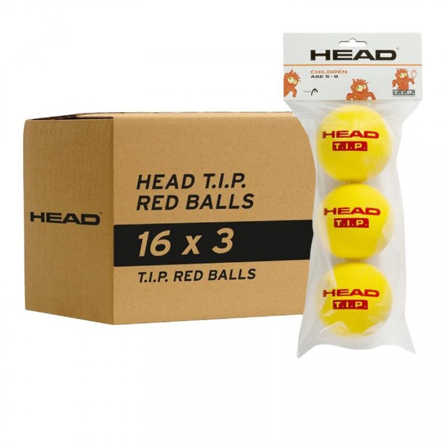 Cajon 48 Balls - 16 Packs of 3 pcs - Head T.I.P. Red  Offer + Cheap