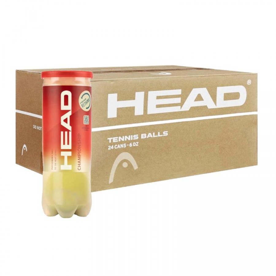 Caixa 72 Bolas - 24 Frascos de 3 pecas - Head Championship Tennis  Oferta + Barato