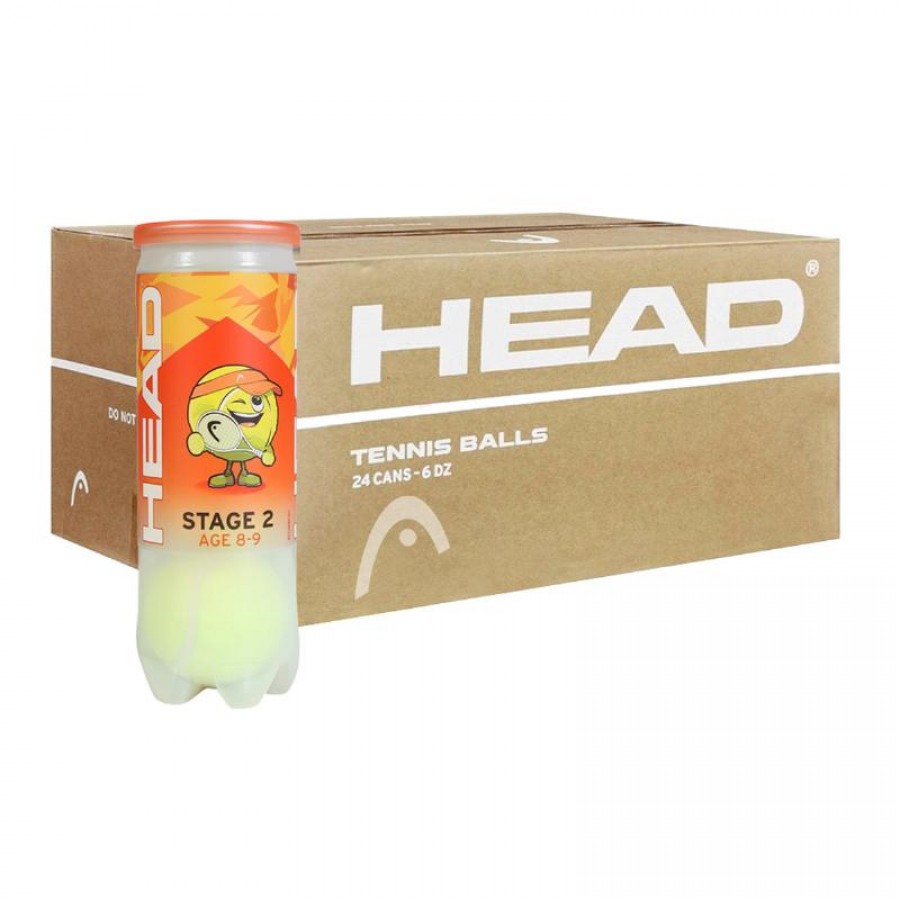 Caixa 72 Bolas - 24 Latas de 3 pcs - Head Stage 2 Laranja  Oferta + Barato