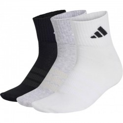 Calcetines Adidas Essentials Ank Gris Blanco 3 Pares