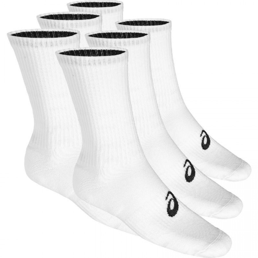 Asics Crew Chaussettes Blanches 6 Paires  Offre - Pas cher