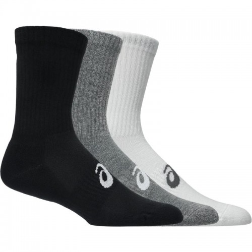 Asics Crew Socks White Black Gray 3 Pairs