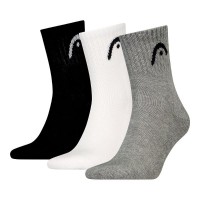 Calcetines Head All Sports Short Crew Negro Blanco Gris 3 Pares  Offre - Pas cher