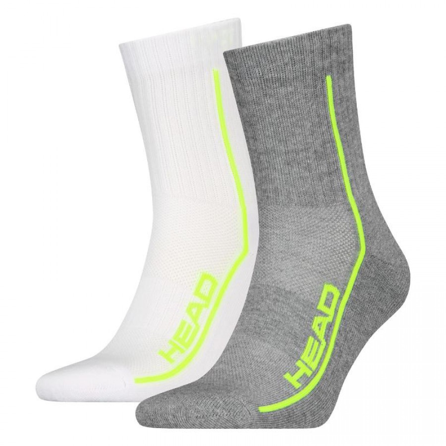 Calcetines Head Performance Short Crew Blanco Gris Lima 2 Pares  Offer + Cheap