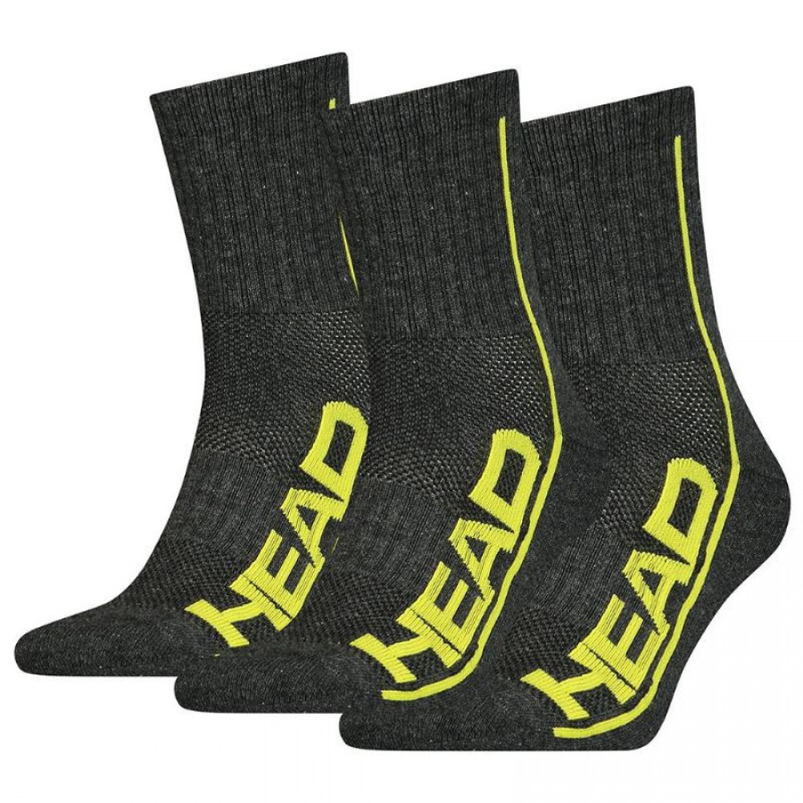 Calcetines Head Performance Short Crew Gris Lima 3 Pares  Offre - Pas cher