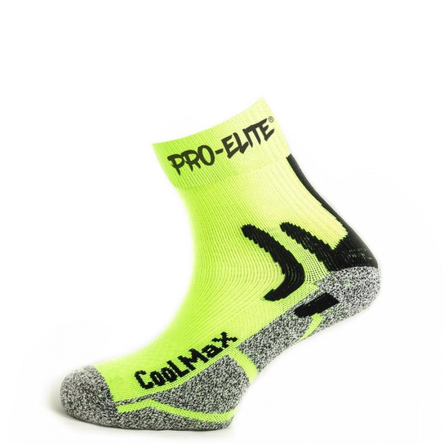 Calcetines Pro Elite Coolmax Amarillo Neon 1 Par  Oferta + Barato