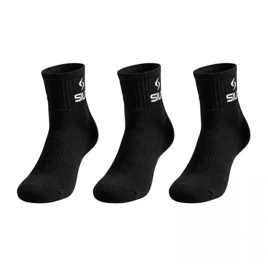 Siux Basic 26 meias até a panturrilha pretas 3 pares