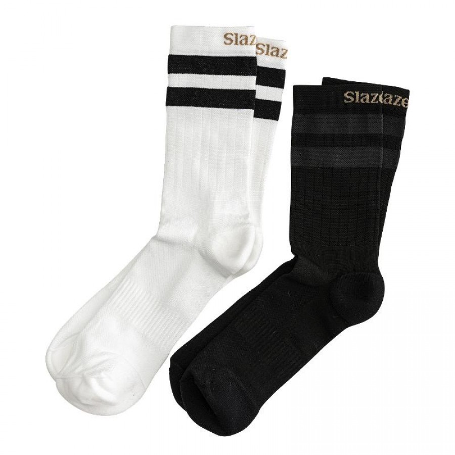 Slazenger Bruno White Black Socks 2 Pairs  Offer + Cheap