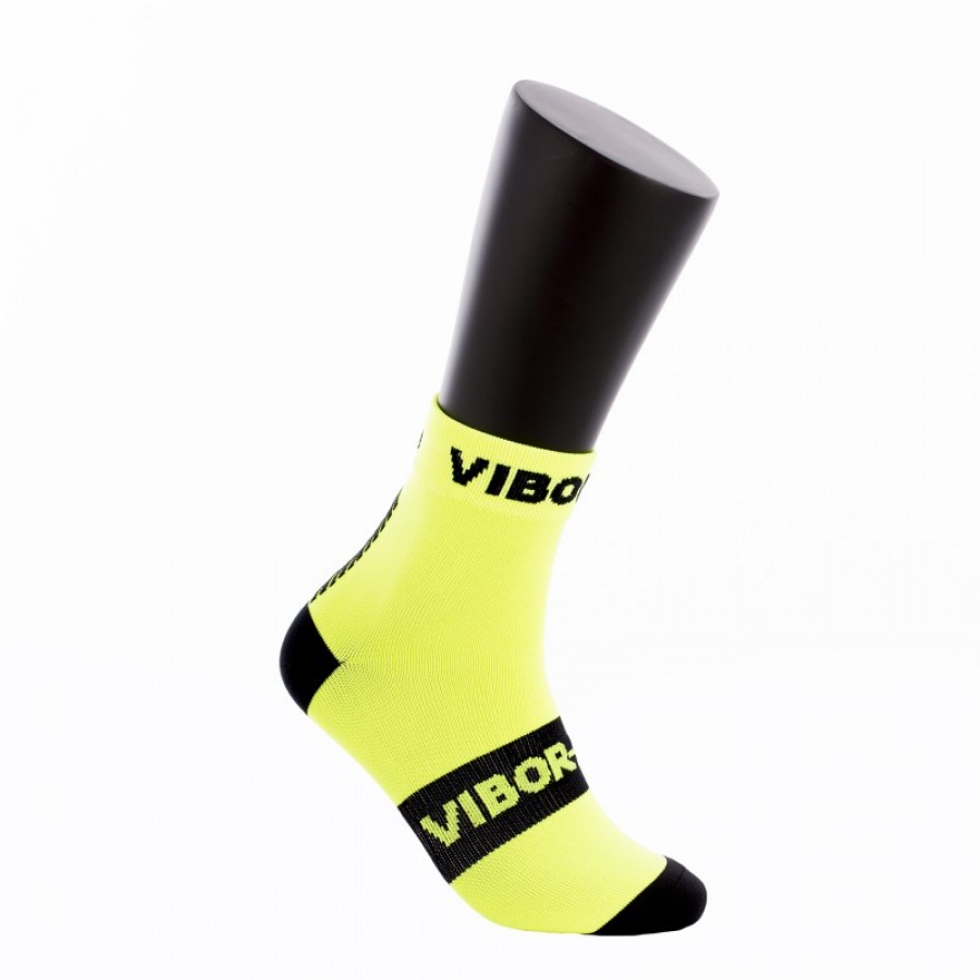 Socks Viper Kait Mid-Black Yellow Cane 1 Pair PADELPOINT Socks Viper Kait Mid-Black Yellow Cane 1 Pair