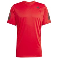 Adidas Club 3 Stripes Rouge Noir T-Shirt  Offre - Pas cher