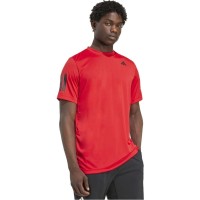 Adidas Club 3 Stripes Rouge Noir T-Shirt  Offre - Pas cher