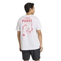 Camiseta branca com estampado Padel da Adidas