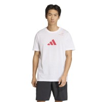 Camiseta branca com estampado Padel da Adidas