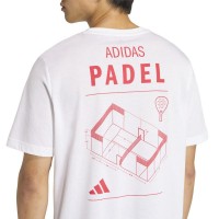 Camiseta branca com estampado Padel da Adidas