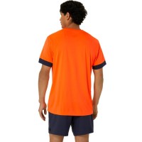 T-shirt Asics Court Orange Bleu Nuit  Offre - Pas cher