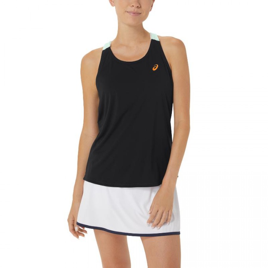 Camiseta Asics Court Performance Negro Menta Mujer  Oferta + Barato