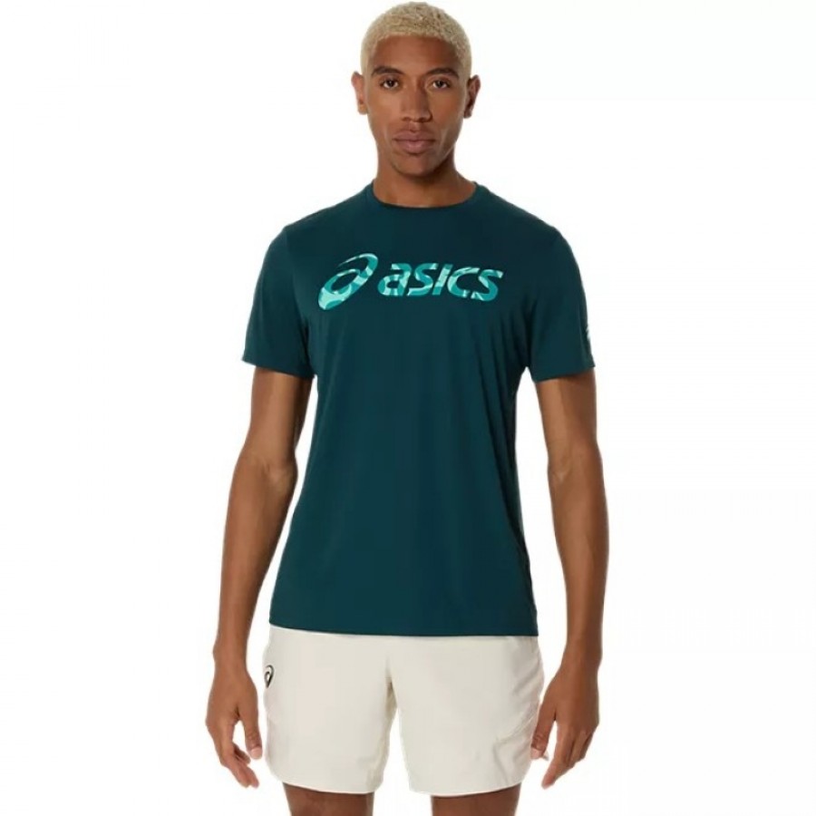 Camiseta Asics Match Seasonal Graphic Verde Saxon  Oferta + Barato