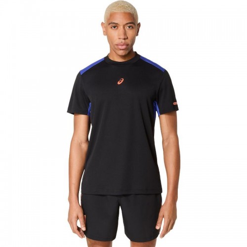 Asics Padel Court SS Top Black Cobalt Blue T-shirt