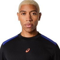 Asics Padel Court SS Top Black Cobalt Blue T-shirt