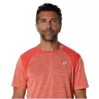 Camiseta Asics Road SS Top Coral Arena  Offre - Pas cher