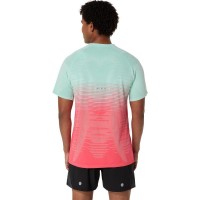 Camiseta Asics Seamless SS Top Coral Verde  Oferta + Barato
