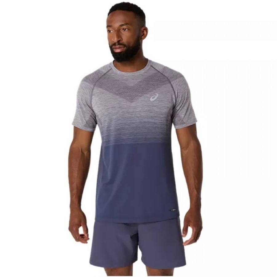 Camiseta Asics Seamless SS Top Lavanda Cinza Azul Indigo  Oferta + Barato