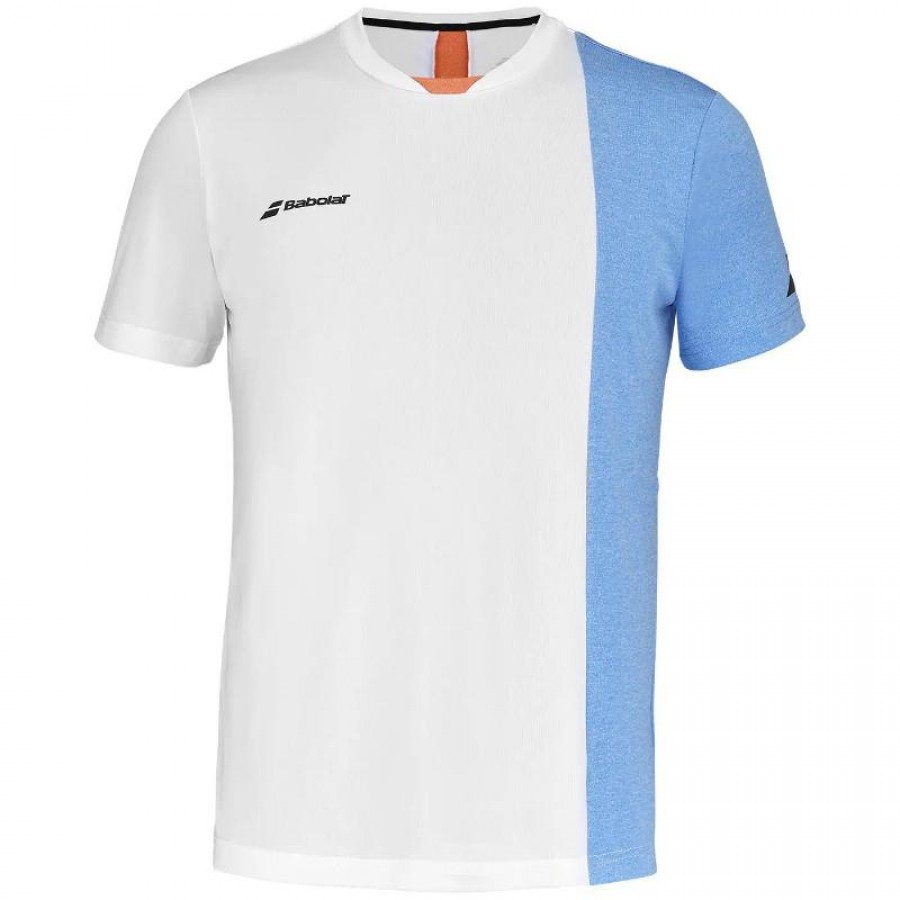 Babolat Play Crew T-shirt White Blue Orange