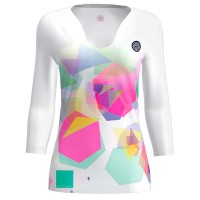 Camiseta Feminina Bidi Badu Kaleido V-Neck White Mix  Oferta + Barato