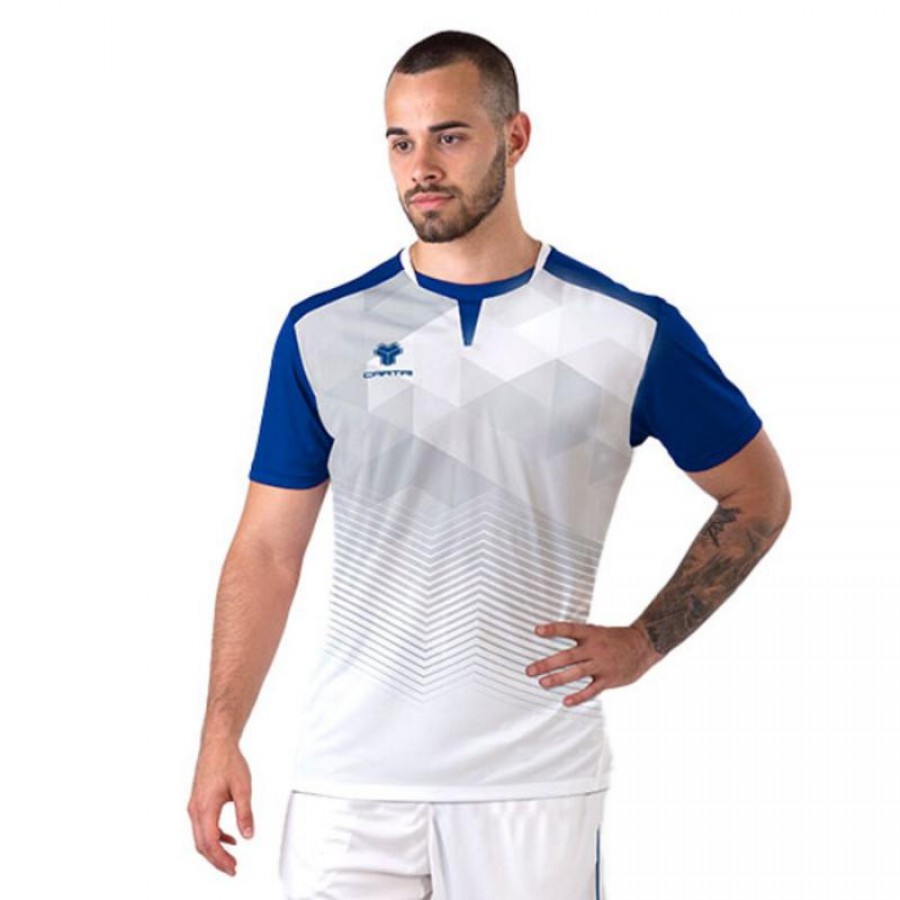 Cartri School T-Shirt White Royal Blue PADELPOINT