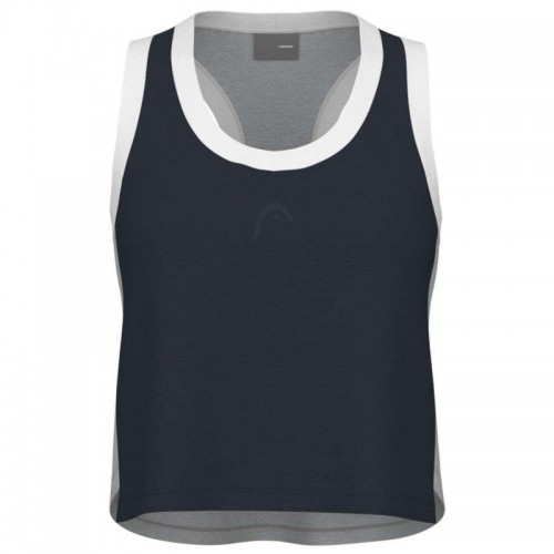 Camiseta Head Play Crop Top Azul Marino Gris Mujer