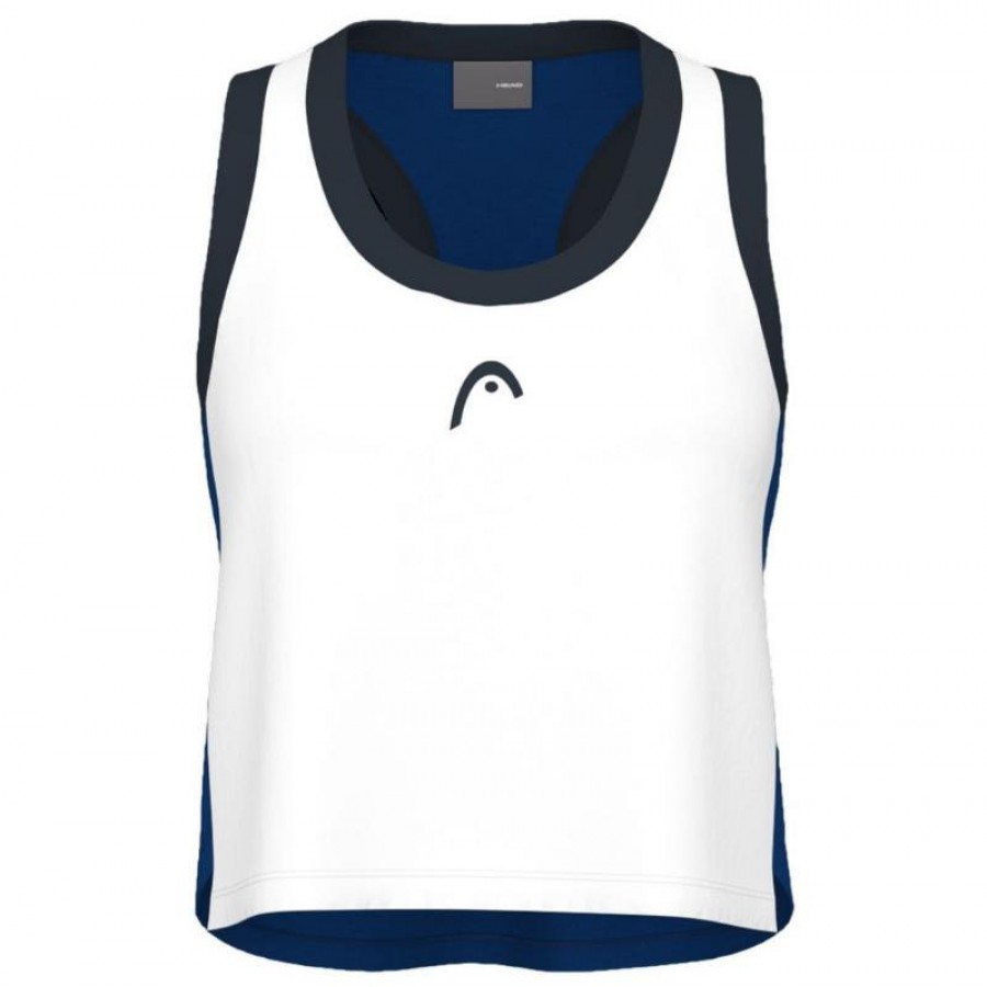 Camiseta Head Play Crop Top Blanco Azul Royal Mujer  Offer + Cheap