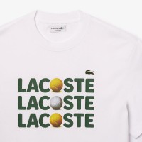 T-shirt Lacoste en coton blanc  Offre - Pas cher