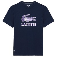 T-shirt de tennis Lacoste Daniil Medvedev bleu marine  Offre - Pas cher