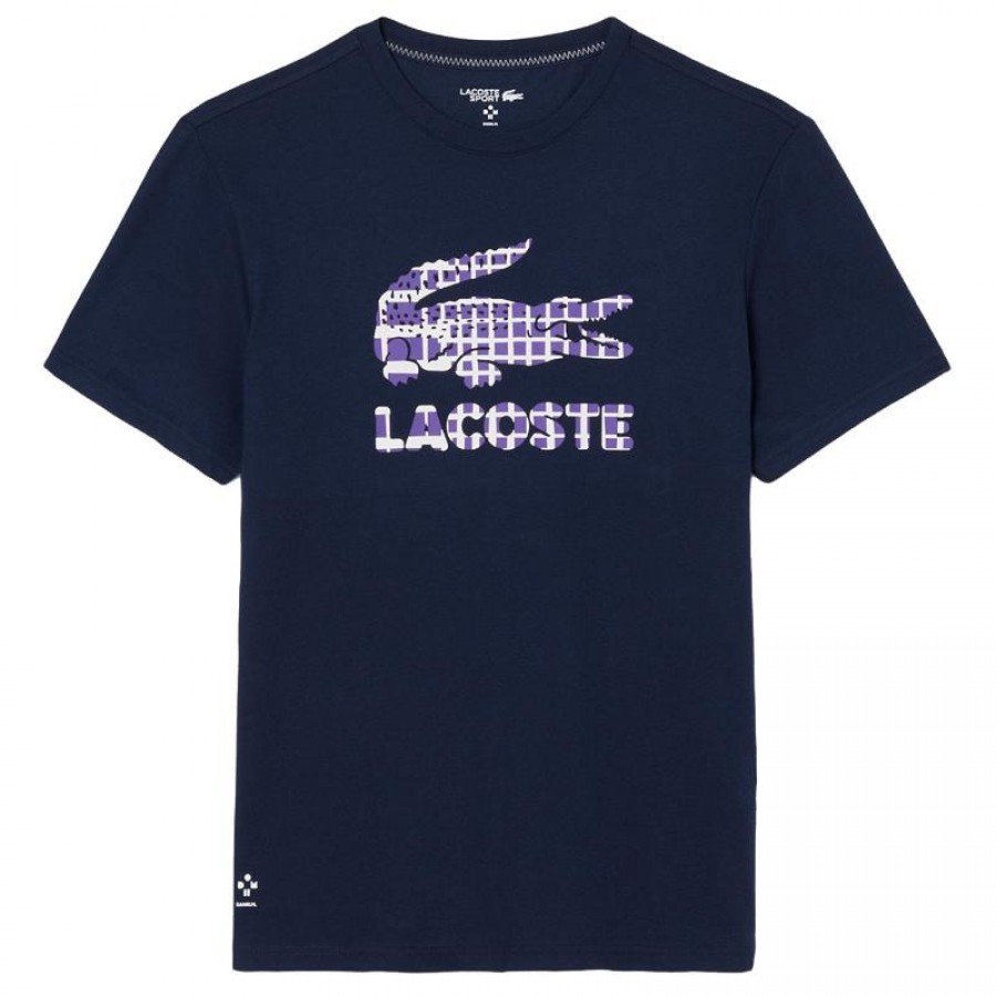 T-shirt de tennis Lacoste Daniil Medvedev bleu marine  Offre - Pas cher