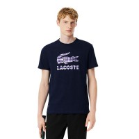 T-shirt de tennis Lacoste Daniil Medvedev bleu marine  Offre - Pas cher