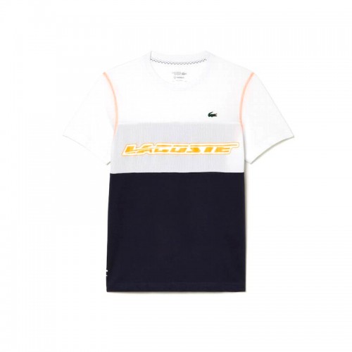 Lacoste Sport Medvedev T-shirt Blanc Bleu Orange