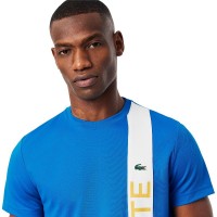 Camiseta Lacoste Sport Ultra Dry Azul Blanco  Oferta + Barato