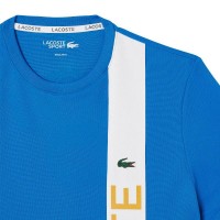 Camiseta Lacoste Sport Ultra Dry Azul Blanco  Oferta + Barato