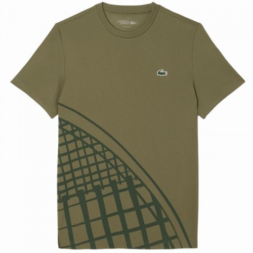 T-shirt de tennis Lacoste Ultra Dry Vert Kaki