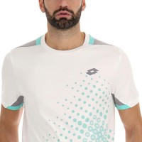 T-shirt Lotto Top IV Blanc Brillant Turquoise Vert Gris  Offre - Pas cher