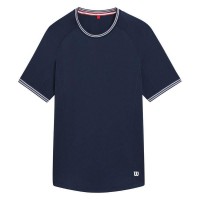 Camiseta Wilson Court Performance Crew Azul Marino  Offre - Pas cher