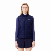 Gilet femme Lacoste Slim Fit bleu marine blanc  Offre - Pas cher